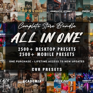 5000+ ALL PRESETS from this Shop - Mobile and Desktop Compatible - Mega Lightroom Preset Bundle for Instagram - Best DEAL - Photo Editing