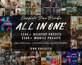 5000+ ALL PRESETS from this Shop - Mobile and Desktop Compatible - Mega Lightroom Preset Bundle for Instagram - Best DEAL - Photo Editing