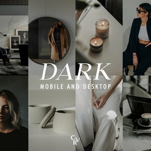 10 DARK Lightroom Presets. Desktop And Mobile. Muted, Black, Elegant, Editorial, Influencer, Moody, Aesthetic, Noir, Filter image 1