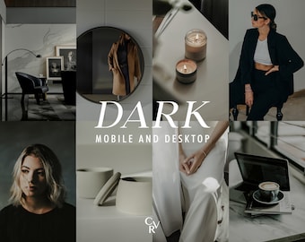 10 DARK Lightroom Presets. Desktop And Mobile. Muted, Black, Elegant, Editorial, Influencer, Moody, Aesthetic, Noir, Filter