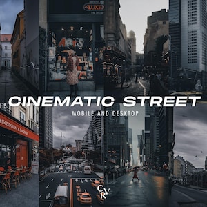 25 Cinematic Street Lightroom Presets. Desktop And Mobile. 25 Different Presets. City, Dark, Night, Black, Moody, Urban Photography, Filter