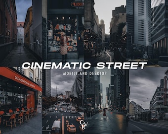 25 Cinematic Street Lightroom Presets. Desktop And Mobile. 25 Different Presets. City, Dark, Night, Black, Moody, Urban Photography, Filter
