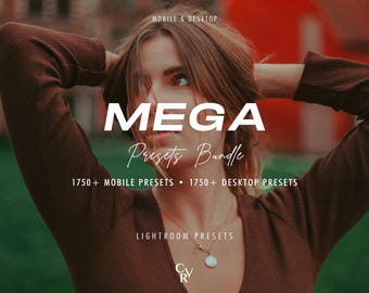 3500+ MEGA Bundle Presets - Mobile and Desktop - Lightroom Preset Bundle - Portrait, Editorial Filter