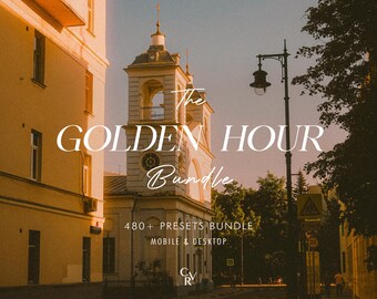 480+ Golden Hour Bundle Presets - For Mobile and Desktop - Lightroom Preset Pack for Instagram - Photo Edit Filter, Sunset, Sunrise, Moody