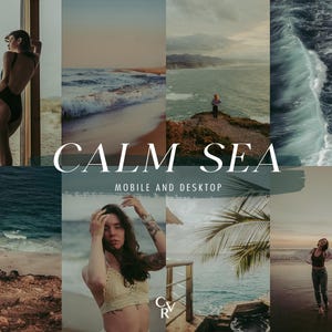 15 Calm Sea Lightroom Presets. Desktop And Mobile. 10 Different Presets. Beach, Water, Influencer, Nature, Outdoor, Summer Photo Edit Filter