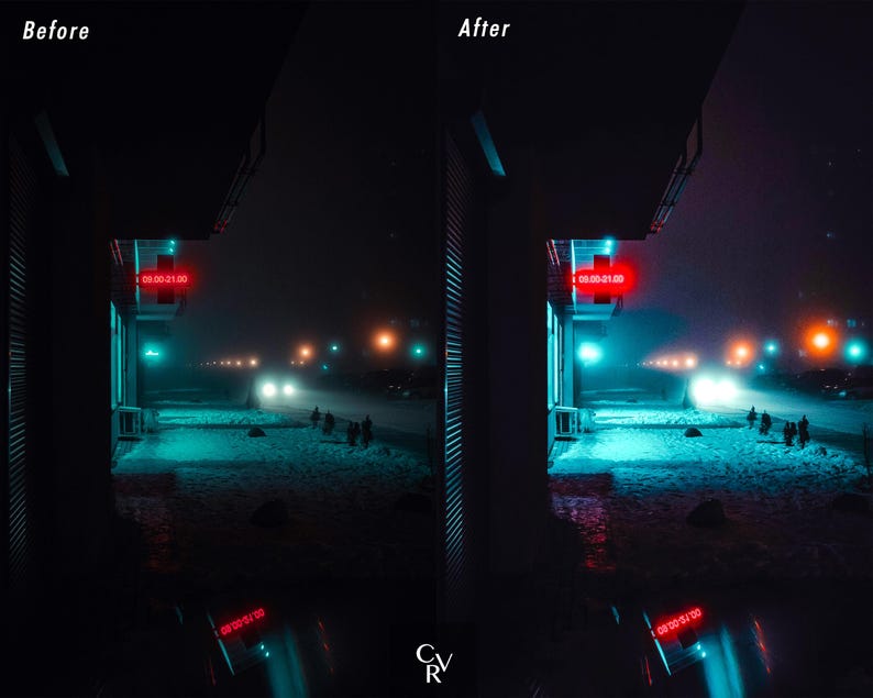20 Night City Lightroom Presets. Desktop And Mobile. 20 Different Presets. Night time, City, Urban, Lights, Street, Architecture Presets image 7