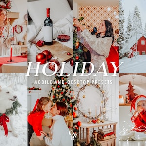 10 Holiday Lightroom Presets. Desktop And Mobile. 10 Different Presets. Christmas, Festive, Bright, Clean, White, Winter Presets