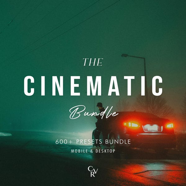 Pacote com mais de 600 presets cinematográficos - Celular e Desktop - Pacote de presets do Lightroom para Instagram - Melhor oferta - Filtros para Noite, Retrato e Tons Escuros