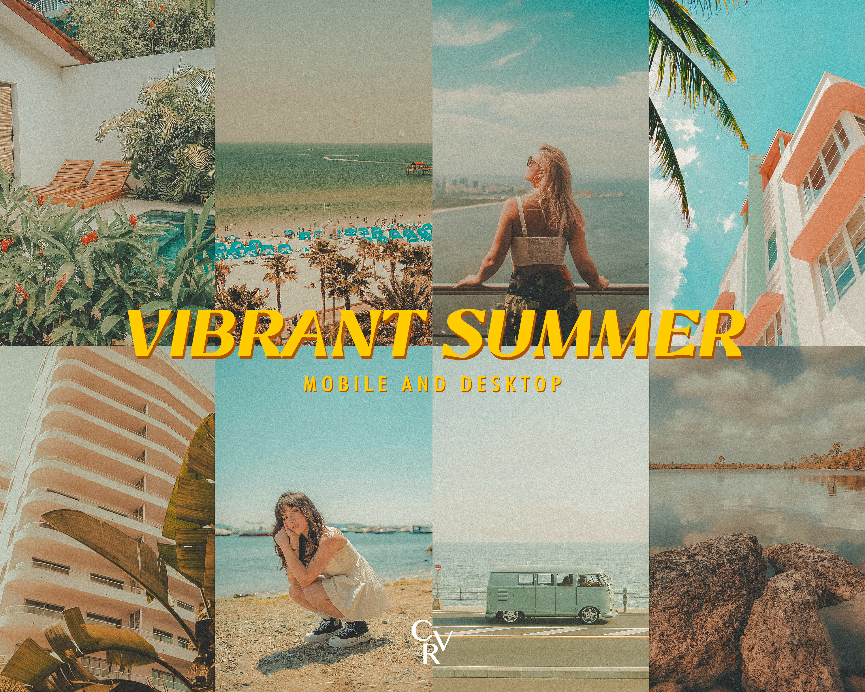 15 Lebendige Sommer Lightroom Presets. Desktop und mobil. 15 verschiedene Presets. Vintage, Retro, Film, Ästhetik, Reisen, Influencer Filter