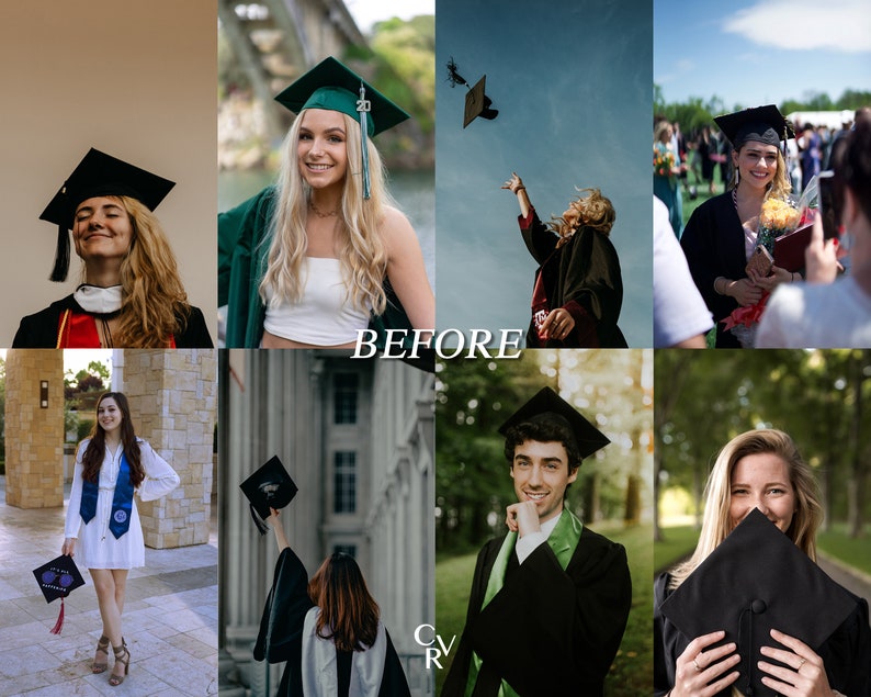 10 Graduation Lightroom Presets. Desktop And Mobile. 10 Different Presets. Senior, Portrait, Influencer, Celebration, Filter, Presets image 2