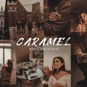 15 Caramel Lightroom Presets. Desktop And Mobile. 15 Different Presets. Moody, Dark, Brown, Coffee Filter for Instagram Photography