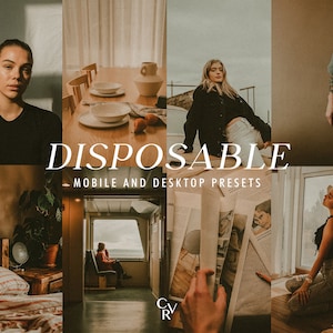 10 Disposable Camera Lightroom Presets, Desktop and Mobile, Analog, 35mm, Film, Aesthetic, Indoor, Influencer, Vintage Filter for Instagram
