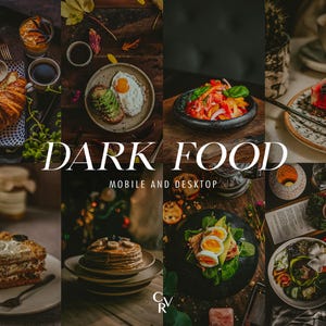 20 Moody Food Lightroom Presets. Desktop And Mobile. 20 Different Presets. Dark, Mood, Culinary, Blogger, Photography Filter for Instagram