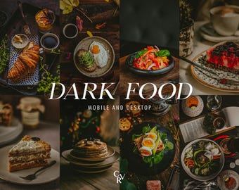 20 Moody Food Lightroom Presets. Desktop And Mobile. 20 Different Presets. Dark, Mood, Culinary, Blogger, Photography Filter for Instagram