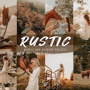 20 Rustic Lightroom Presets. Desktop And Mobile. 20 Different Presets. Boho, Earthy, Warm, Western, Outdoor, Fall Presets for Instagram