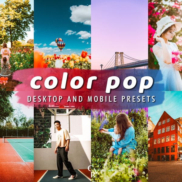 10 Colorful Lightroom Presets. Desktop And Mobile . 10 Different Presets. Rainbow, Bright, Vibrant, Color Pop, Glowing, Radiant Presets