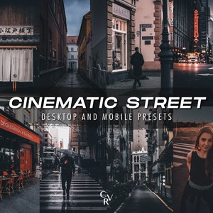 10 Cinematic Street Lightroom Presets. Desktop And Mobile. 10 Different Presets. City, Dark, Night, Black, Moody, Urban Photography, Filter