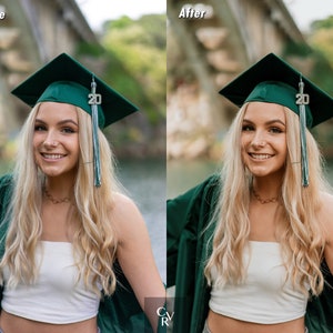 10 Graduation Lightroom Presets. Desktop And Mobile. 10 Different Presets. Senior, Portrait, Influencer, Celebration, Filter, Presets image 7