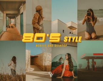 25 80's Style Lightroom Presets. Desktop And Mobile. 25 Different Presets. Classic, Retro, Film, Old, Summer, Grainy, 35mm, Analog Filter