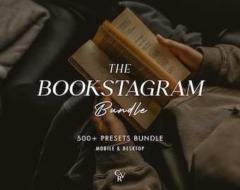 500+ BOOKSTAGRAM Bundle Presets - Mobile and Desktop - Lightroom Preset Bundle for Instagram - Best Deal - Vintage, Warm, Cinematic Filter