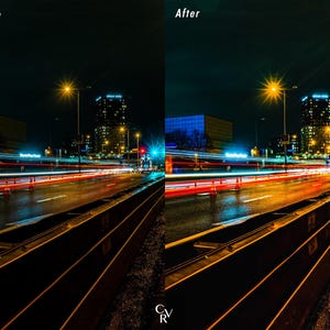 20 Night City Lightroom Presets. Desktop And Mobile. 20 Different Presets. Night time, City, Urban, Lights, Street, Architecture Presets image 9