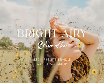 330+ BRIGHT AIRY Bundle Presets - Mobile and Desktop - Lightroom Preset Bundle for Instagram - Best Deal - Soft, Light, Warm Filter