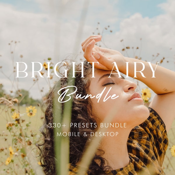 330+ BRIGHT AIRY Bundle Presets - Mobile and Desktop - Lightroom Preset Bundle for Instagram - Best Deal - Soft, Light, Warm Filter