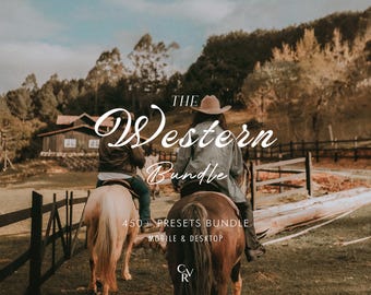450+ WESTERN Bundle Presets - Mobile and Desktop - Lightroom Preset Bundle - Horse, Vintage, Cinematic Filter