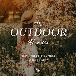 Plus de 850 préréglages pour l'extérieur - Mobile et ordinateur - Pack de préréglages Lightroom pour Instagram - Meilleure offre - Filtre Nature, Bohème, Cottagecore