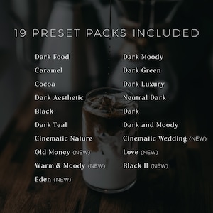 470 MOODY Bundle-Presets Mobile und Desktop Lightroom Preset Bundle für Instagram Das beste Angebot Dunkel, Schwarz, Erdig, Ästhetisch Bild 2