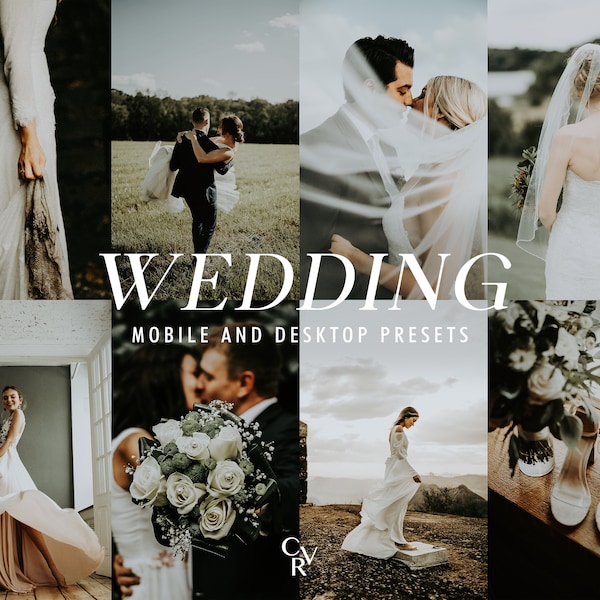 10 Wedding Lightroom Presets. For Desktop And Mobile. 10 Different Presets. Bridal, Moody, Rustic,  Professional, Filter, Photography