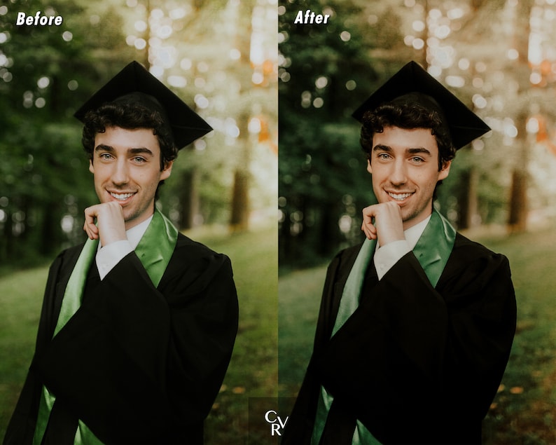 10 Graduation Lightroom Presets. Desktop And Mobile. 10 Different Presets. Senior, Portrait, Influencer, Celebration, Filter, Presets image 4