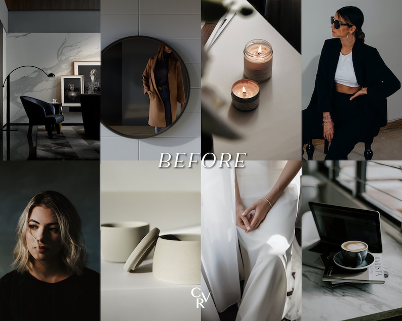 10 DARK Lightroom Presets. Desktop And Mobile. Muted, Black, Elegant, Editorial, Influencer, Moody, Aesthetic, Noir, Filter image 2