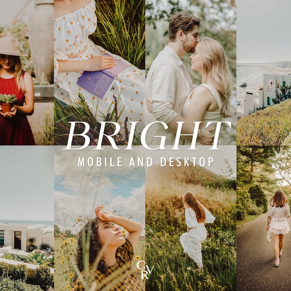 10 Bright Lightroom Presets, 10 Desktop and MobilE, Light Airy, Wedding, Outdoor, Presets, Nature, Clean, Filter for Instagram