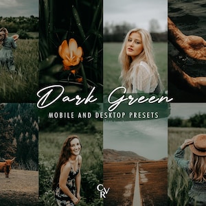 20 Dark Green Lightroom Presets. Desktop And Mobile. 20 Different Presets. Nature, Forest, Outdoor, Rich, Moody, Photography Filter