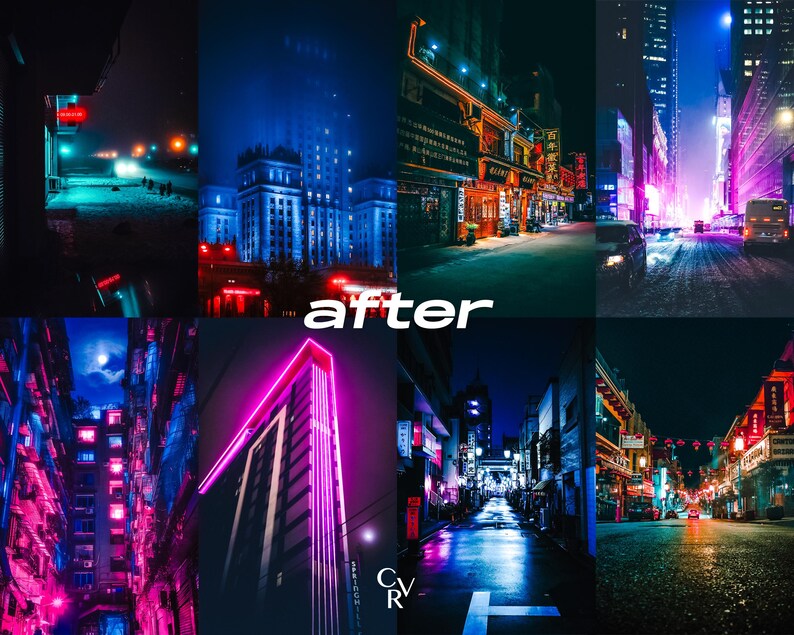 20 Night City Lightroom Presets. Desktop And Mobile. 20 Different Presets. Night time, City, Urban, Lights, Street, Architecture Presets image 3