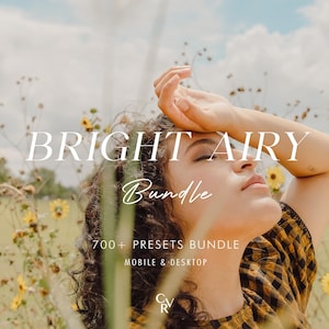 700+ BRIGHT AIRY Bundle Presets - Mobile and Desktop - Lightroom Preset Bundle for Instagram - Best Deal - Soft, Light, Outdoor Filter