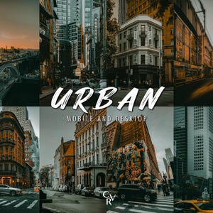 15 Urban Lightroom Presets. Desktop And Mobile. 15 Different Presets. Aesthetic, Film, Vintage, Visual, Street Photography Photo Filter