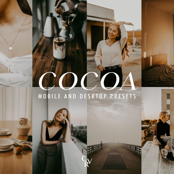 10 Cocoa Lightroom Presets. Desktop And Mobile. 10 Different Presets. Dark, Brown Skin, Chocolate, Mocha, Influencer, Blogger, Moody Presets