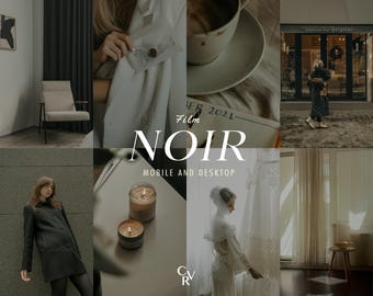15 Noir Lightroom Presets. Desktop And Mobile. 15 Different Presets. Dark, Deep, Black, Faded, Influencer, Editorial, Matte Presets