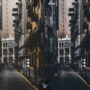 10 Cinematic Street Lightroom Presets. Desktop And Mobile. 10 Different Presets. City, Dark, Night, Black, Moody, Urban Photography, Filter image 5