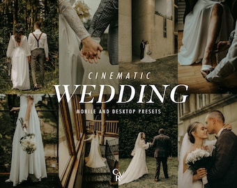 15 Cinematic Wedding Lightroom Presets. Desktop And Mobile. 15 Different Presets. Spouse, Bridal, Marriage, Moody, Professional Filter