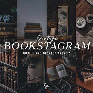 10 preset Lightroom Vintage Bookstagram. Desktop e dispositivi mobili. 10 preset diversi. Film, Old, Cinematic, Dark, Moody, Academia Filter