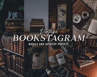 10 Vintage Bookstagram Lightroom Presets. Desktop And Mobile. 10 Different Presets. Film, Old, Cinematic, Dark, Moody, Academia Filter