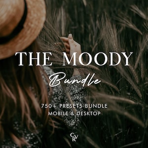 Mais de 750 predefinições do pacote MOODY - Celular e desktop - Pacote de predefinições do Lightroom para Instagram - Melhor oferta - Escuro, Preto, Terroso, Estético