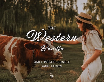 450+ WESTERN bundelvoorinstellingen - mobiel en desktop - Lightroom-voorinstellingenbundel - buiten, staand, rustiek