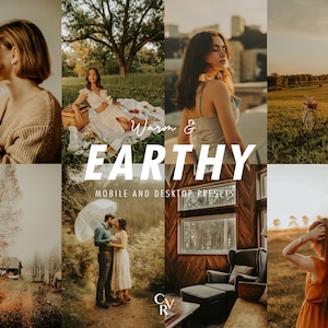 15 Warm and Earthy Lightroom Presets. Desktop And Mobile. 15 Different Presets. Brown, Moody, Dark, Bohemian, Outdoor, Rustic Presets