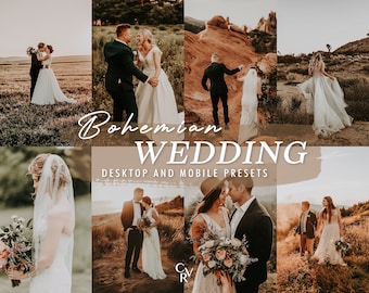 10 Bohemian Wedding Lightroom Presets. Desktop And Mobile. 10 Different Presets. Warm, Natural, Boho, Professional, Golden Hour Presets