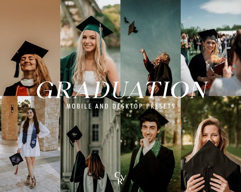 10 Graduation Lightroom Presets. Desktop And Mobile. 10 Different Presets. Senior, Portrait, Influencer, Celebration, Filter, Presets image 1