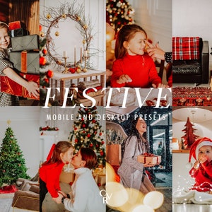 10 Festive Lightroom Presets. Desktop And Mobile. 10 Different Presets. Winter, Christmas, White, Snow, Bright, Indoor Filter